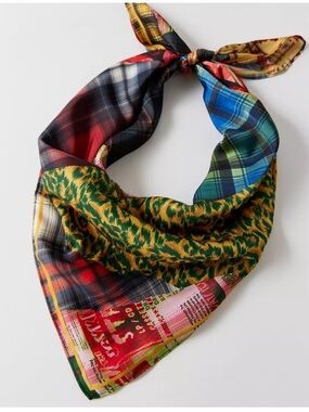 Urban outfitters Zoe’s silky square Scarf - Red, Blue, Yellow